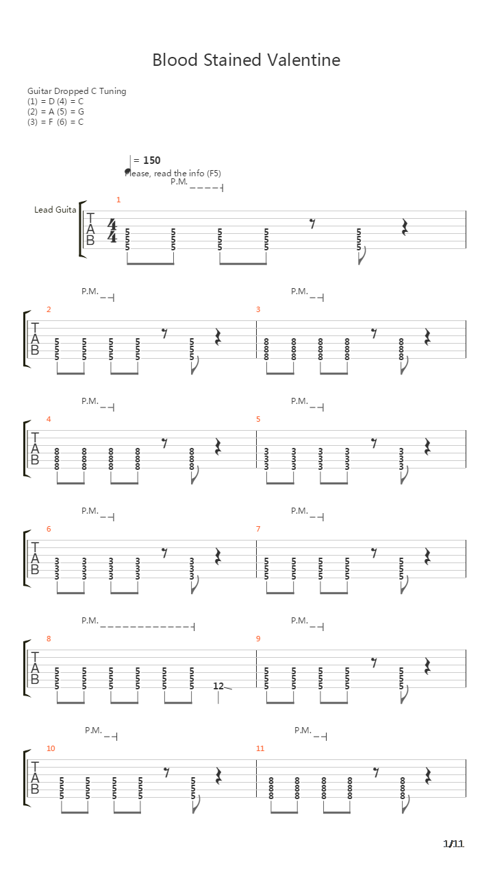 Blood Stained Valentine吉他谱