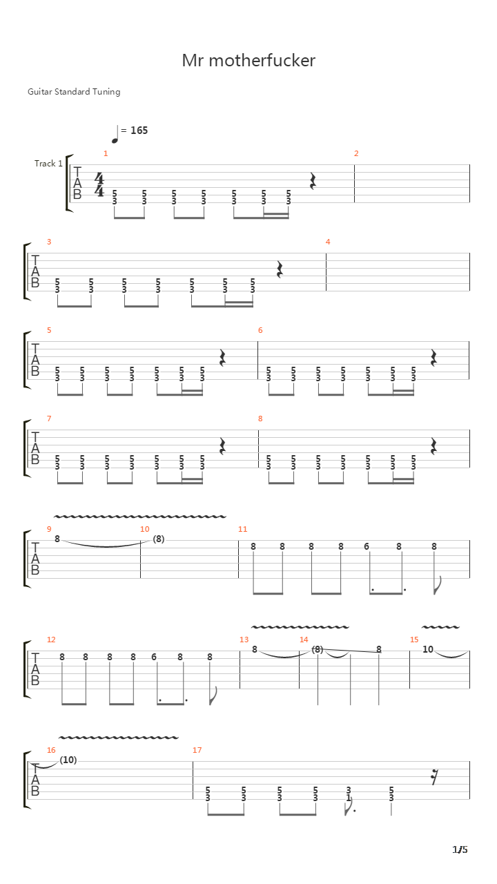 Mr Motherfucker吉他谱