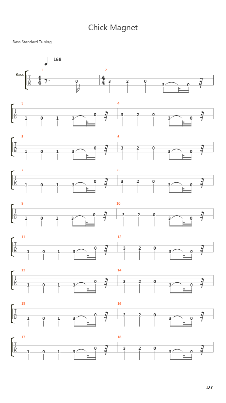 Chick Magnet吉他谱