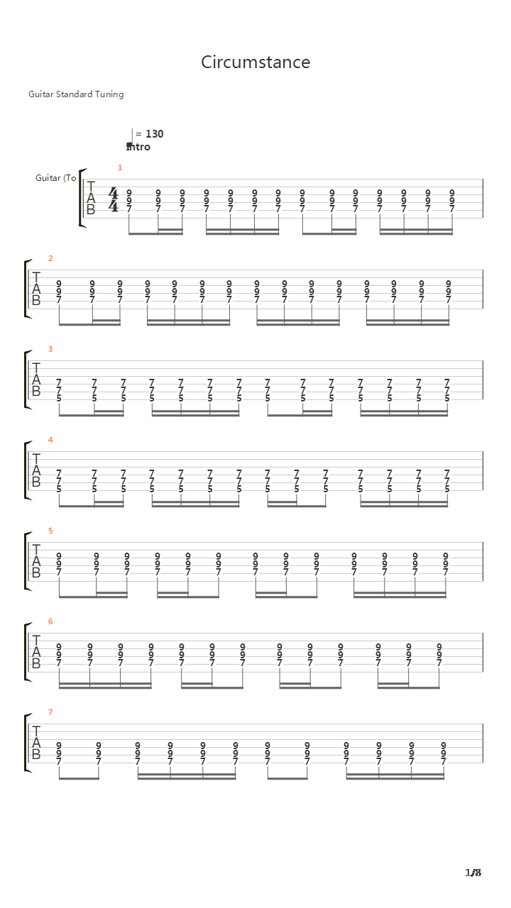 Circumstance吉他谱