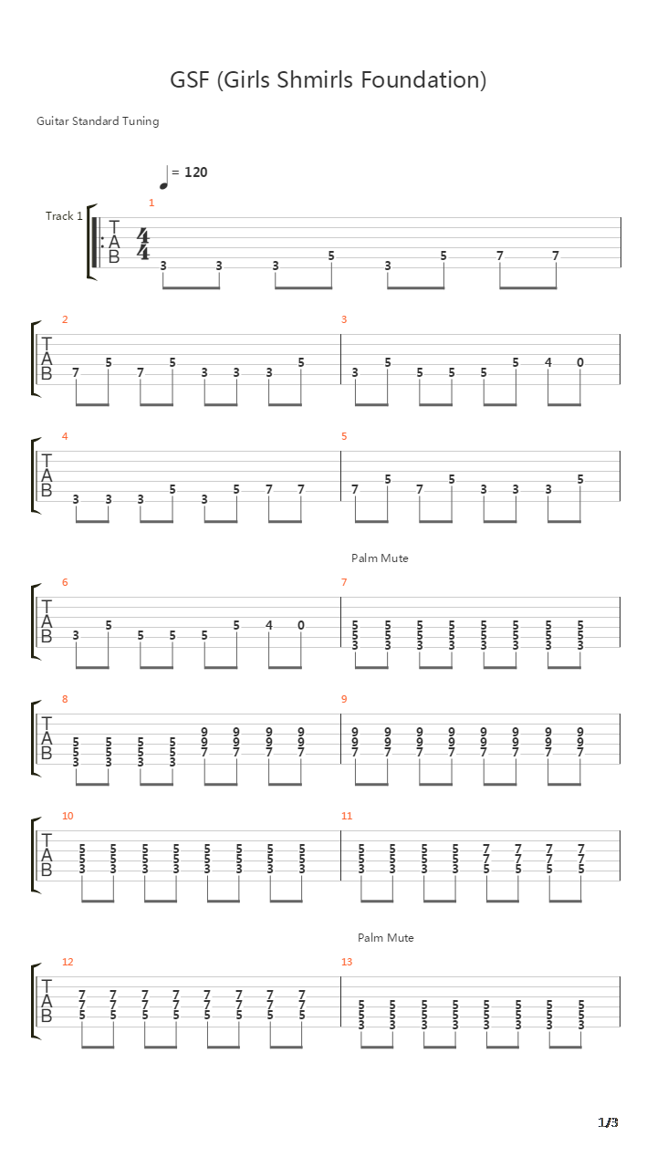 Gsf Girls Shmirls Foundation吉他谱