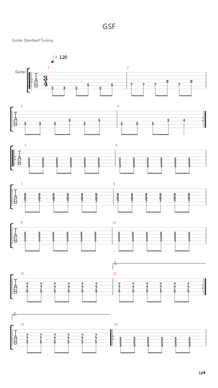 Gsf吉他谱