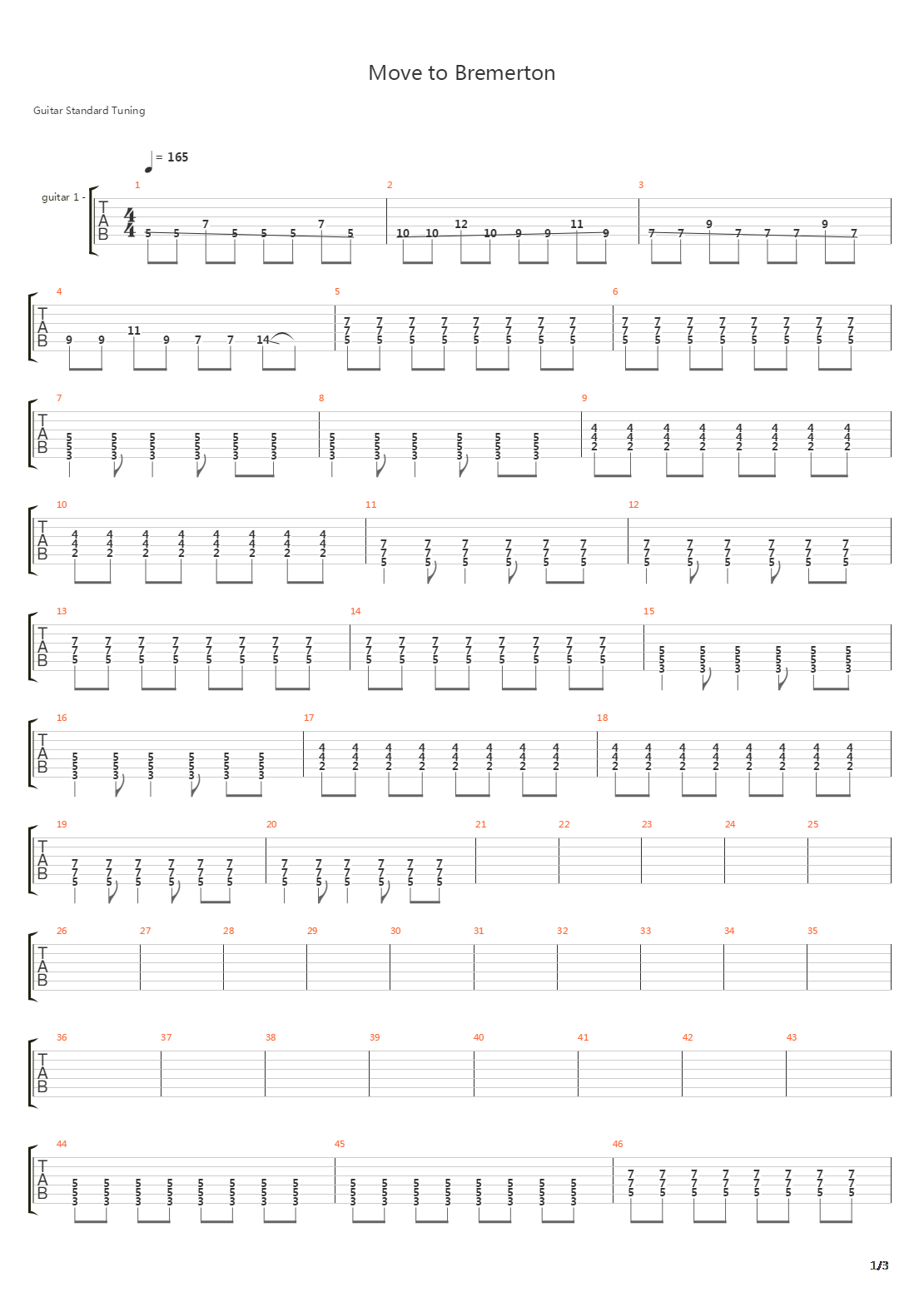 Move To Bremerton吉他谱
