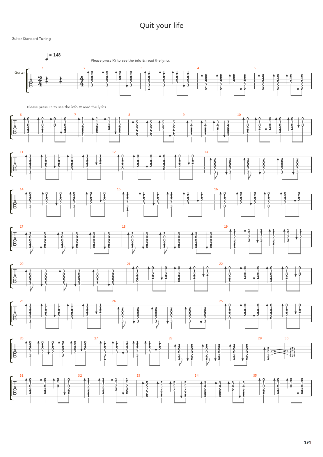 Quit Your Life吉他谱