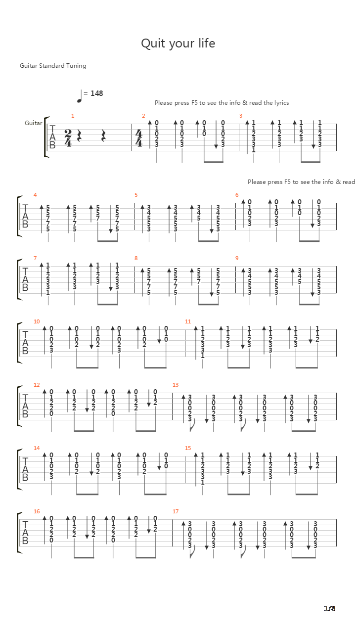 Quit Your Life吉他谱