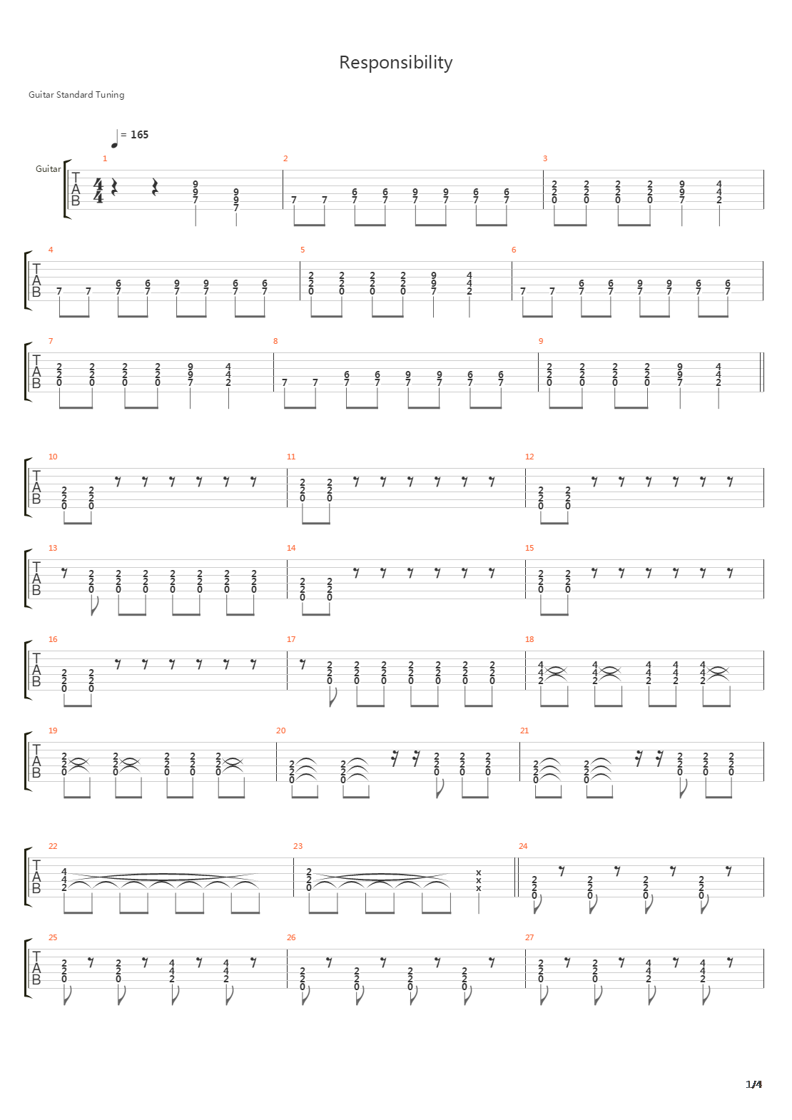 Responsibility吉他谱