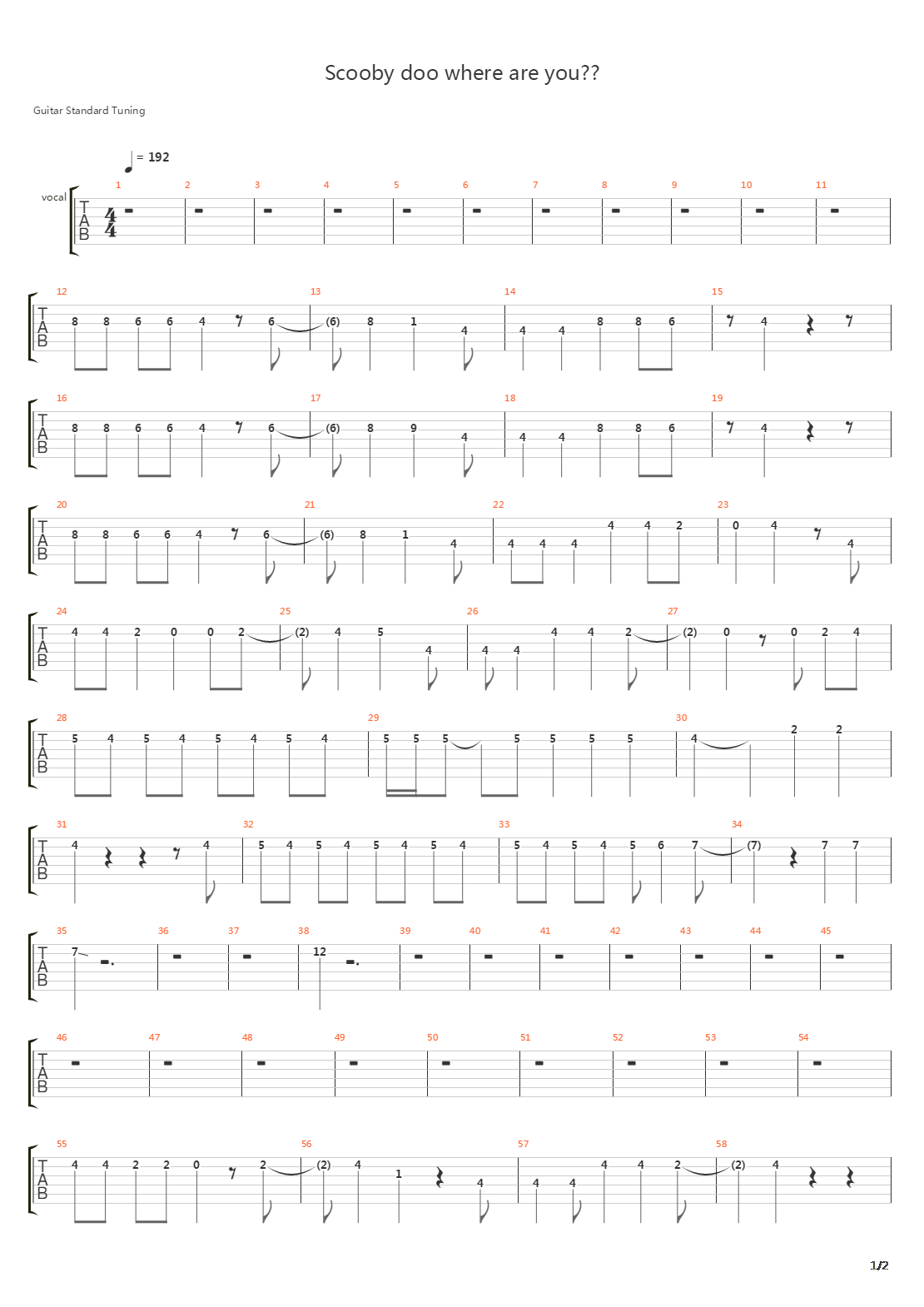 Scooby Doo Where Are You吉他谱
