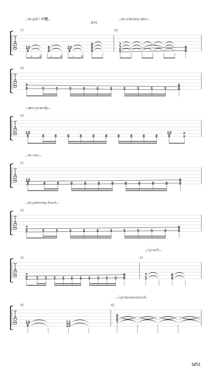 Czarne Zastpy吉他谱