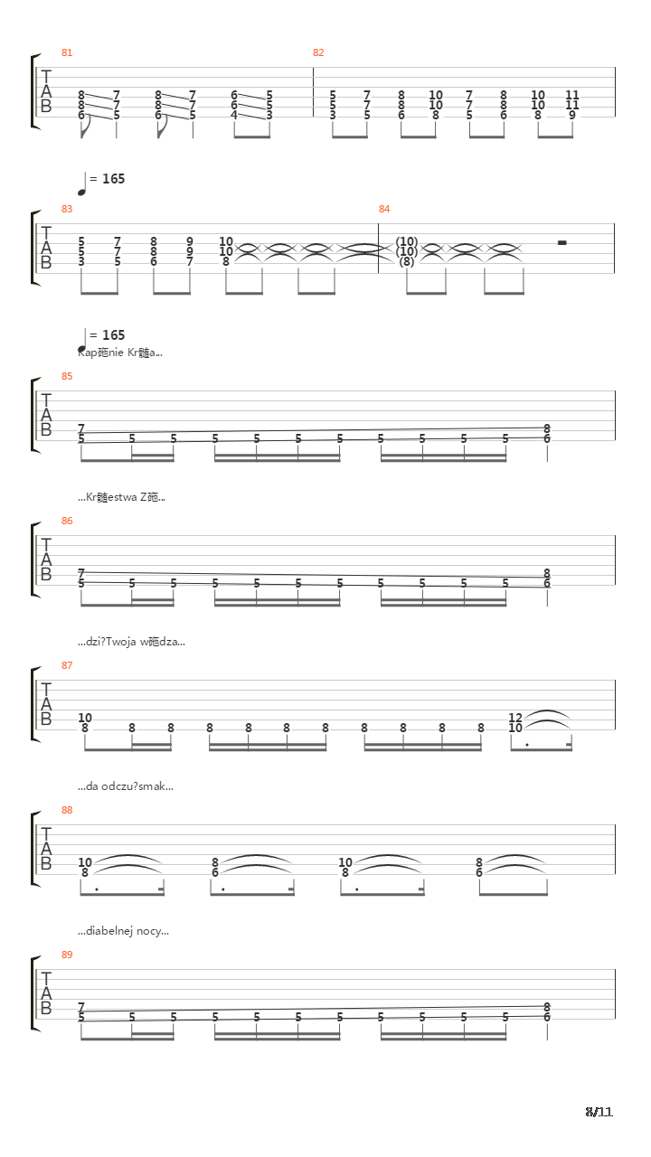 Czarne Zastpy吉他谱