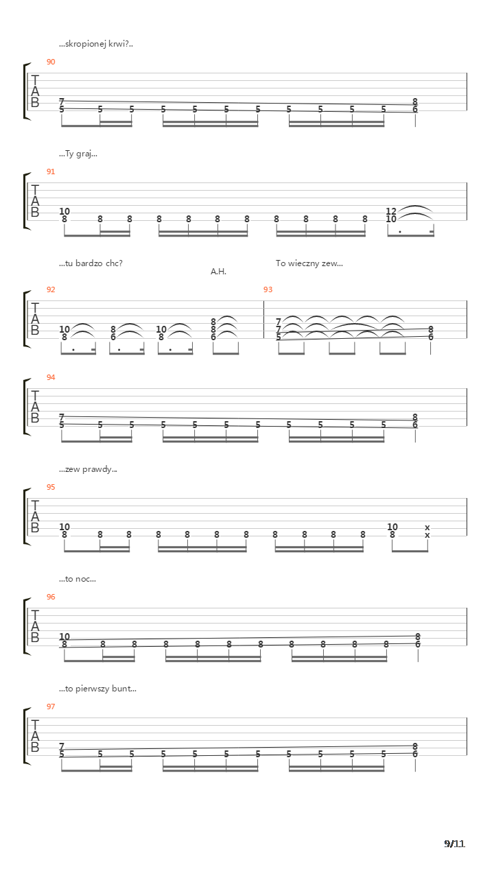 Czarne Zastpy吉他谱