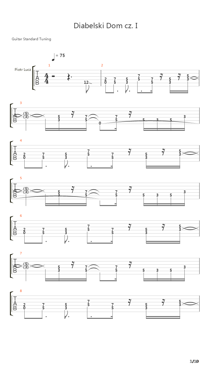Diabelski Dom Cz I吉他谱