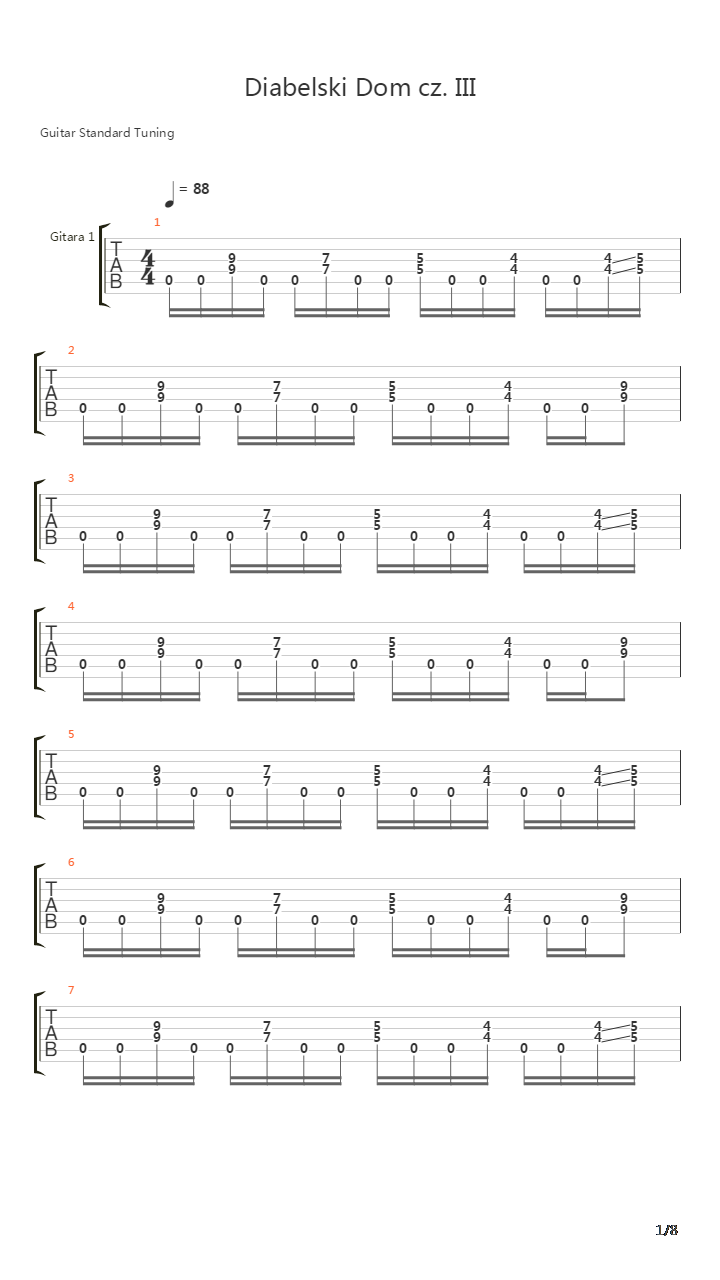 Diabelski Dom Cz Iii吉他谱