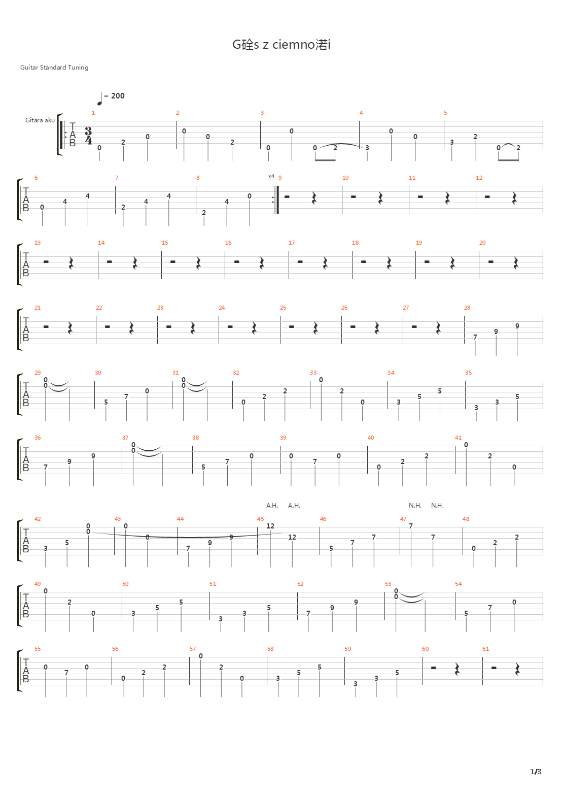 G Os Z Ciemno Ci吉他谱