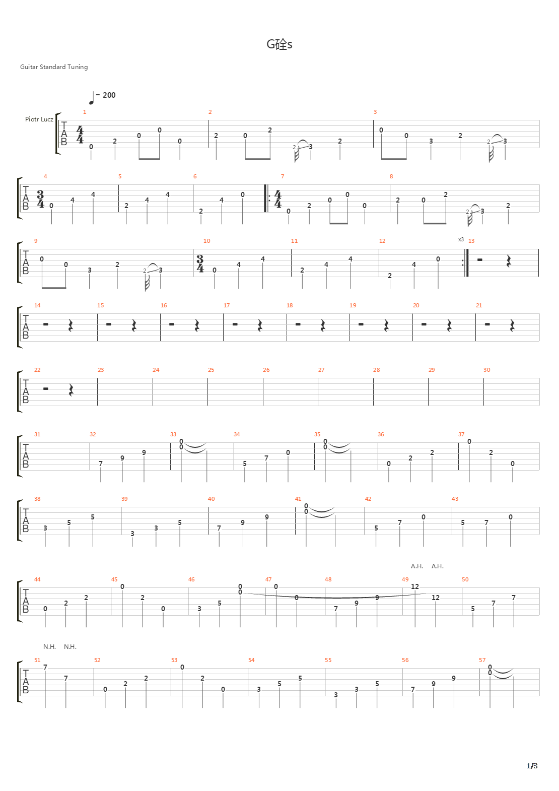 G Os吉他谱