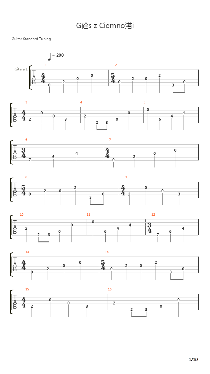 Glos Z Ciemnosci吉他谱