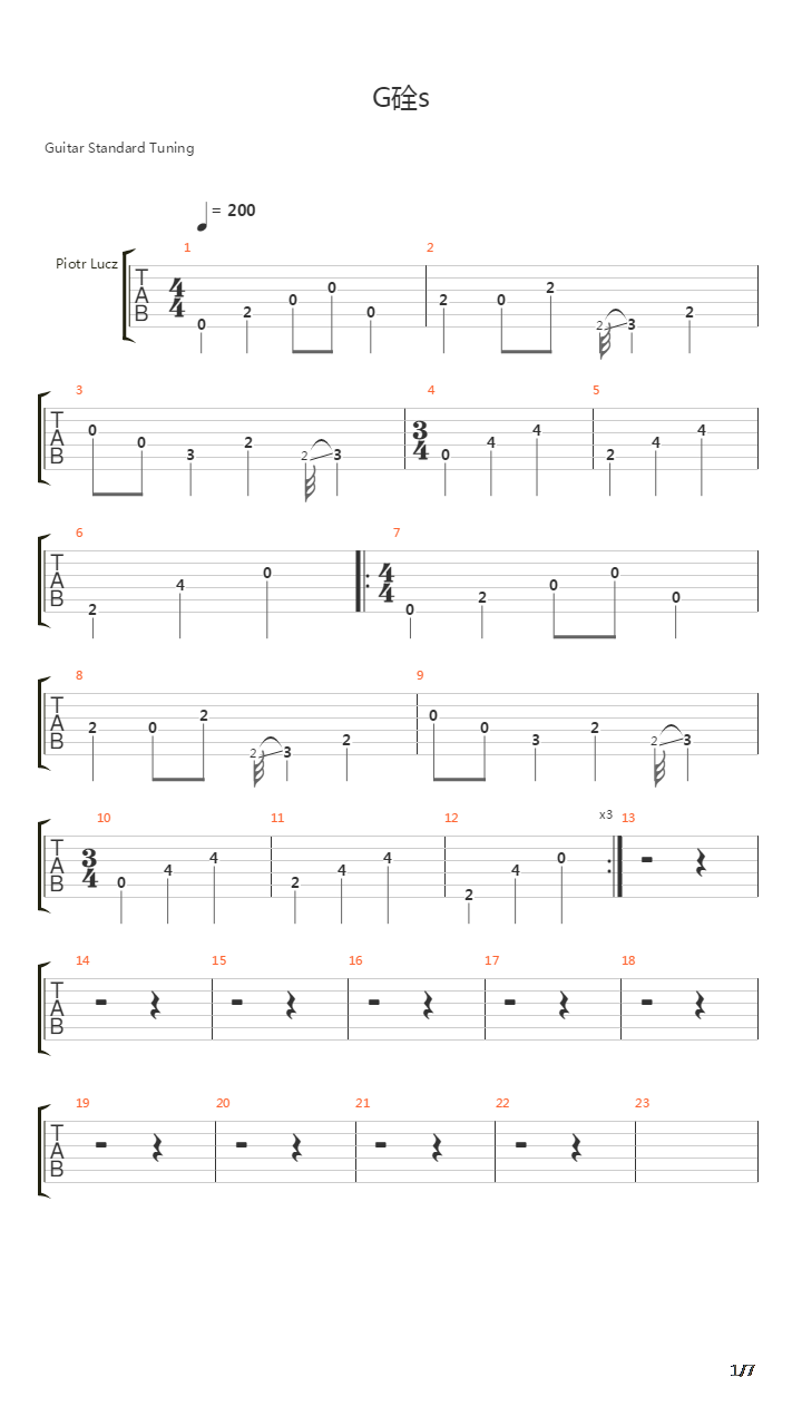 Gos吉他谱