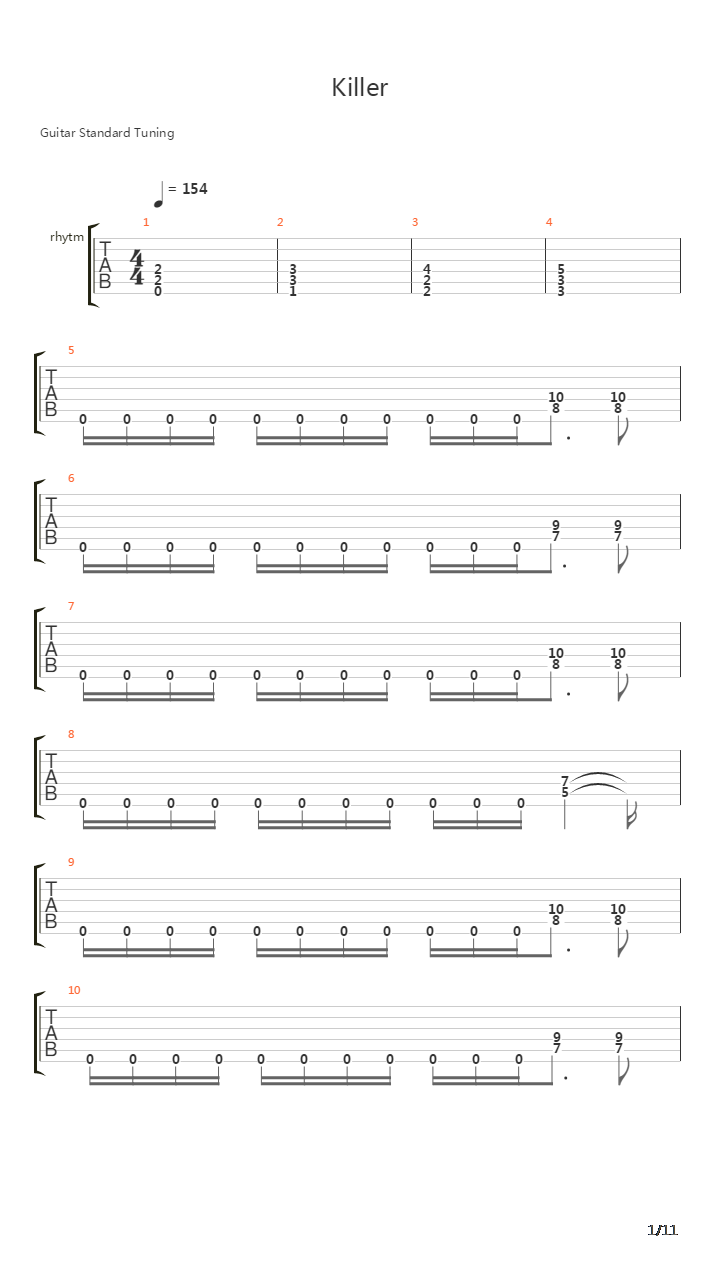 Killer吉他谱