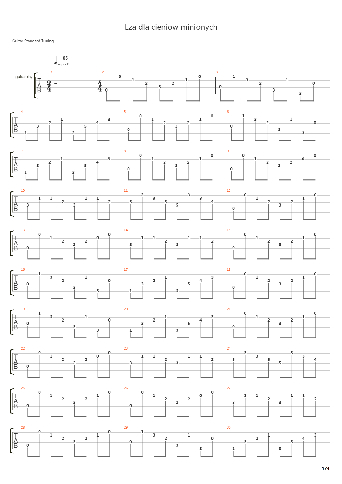 Lza Dla Cieniow Minionych吉他谱