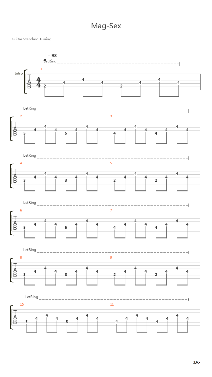 Mag-sex吉他谱
