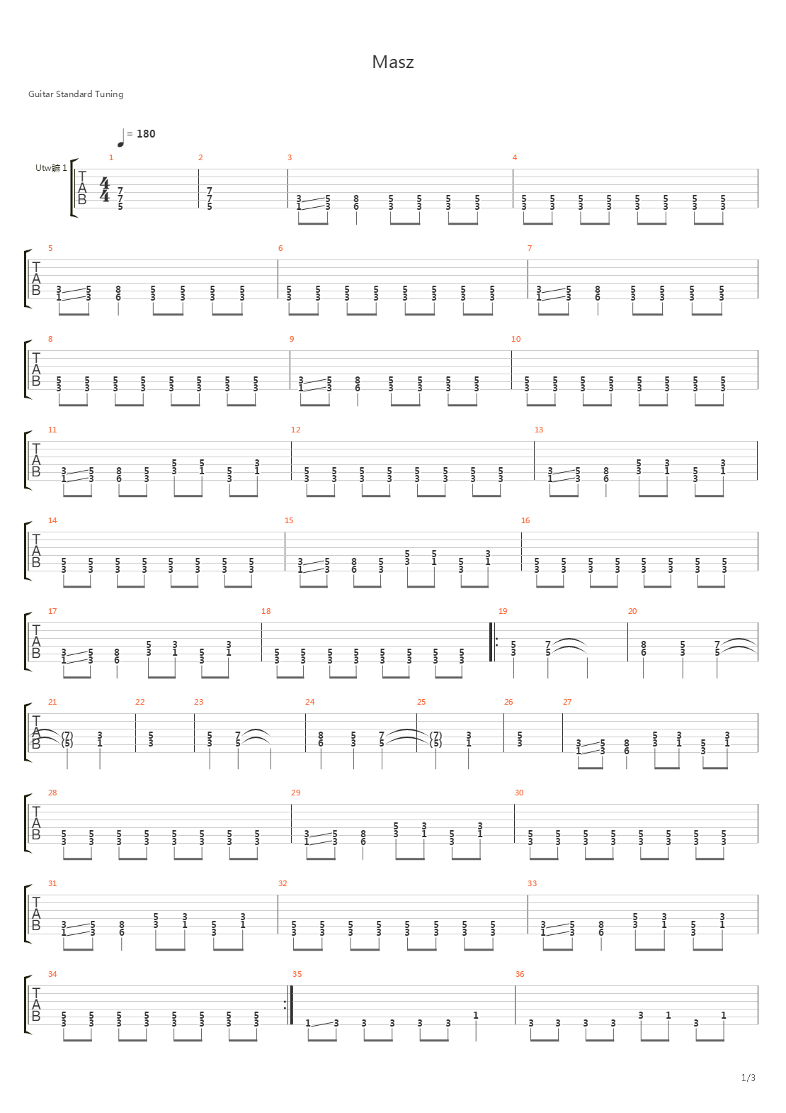 Masz吉他谱