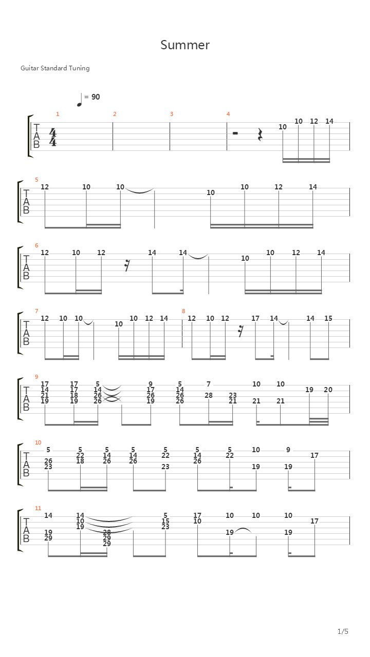菊次郎的夏天 - Summer吉他谱