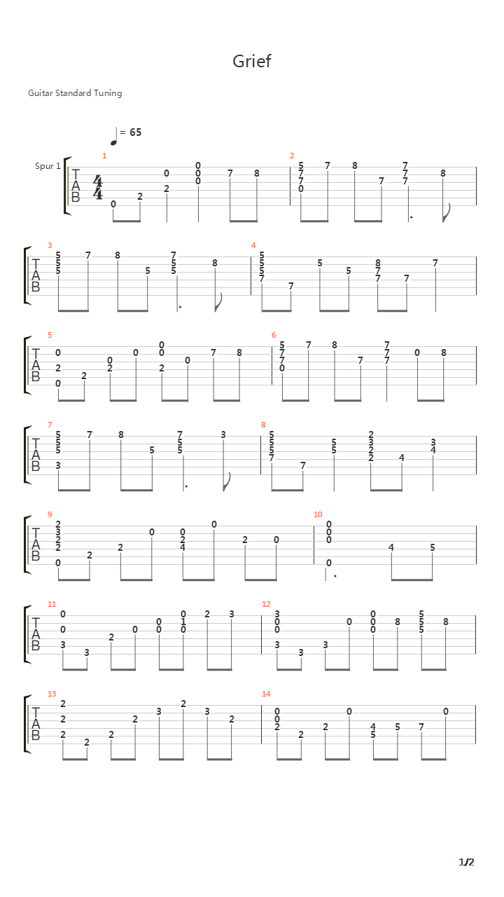 Fate zero - Grief吉他谱