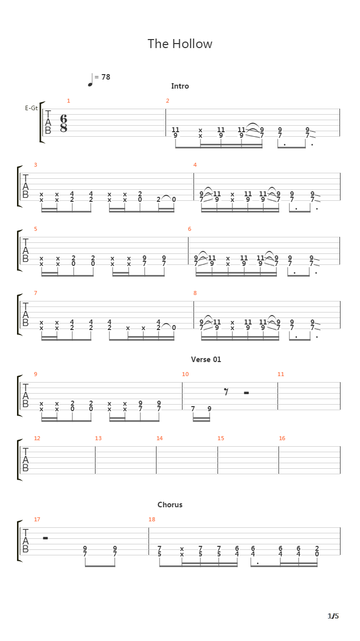The Hollow吉他谱