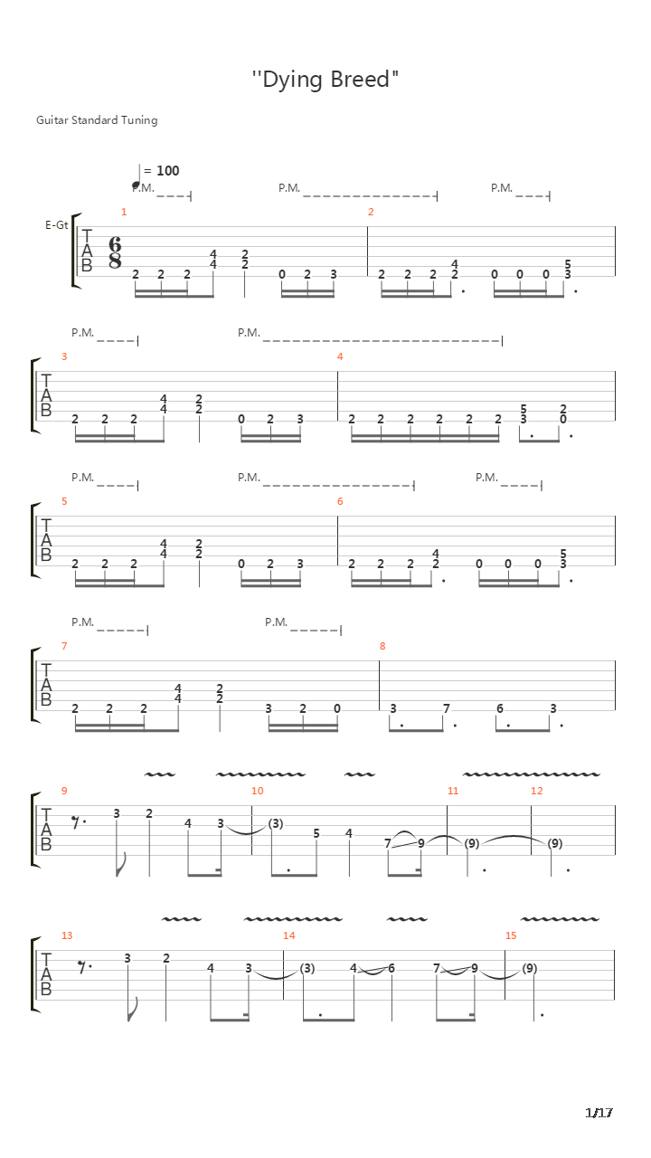 Dying Breed吉他谱