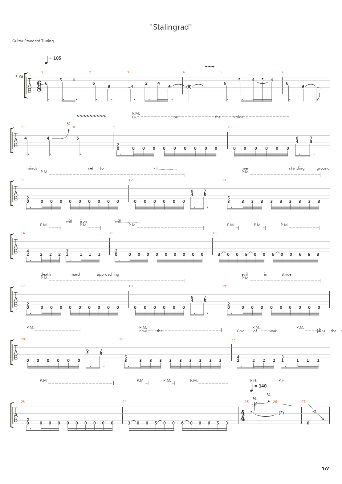 Stalingrad吉他谱