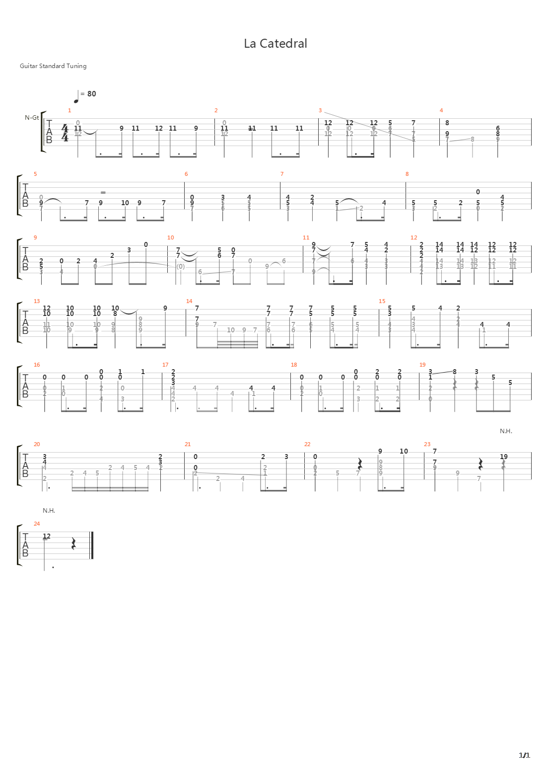 La Catedral Ii Andante Religioso吉他谱