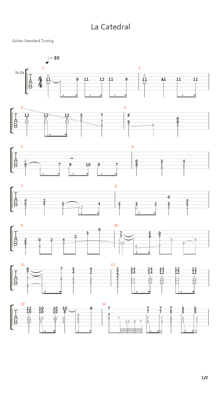 La Catedral Ii Andante Religioso吉他谱