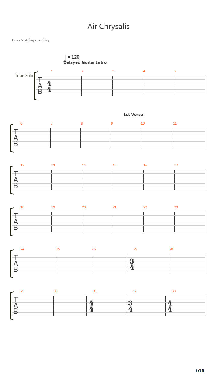Air Chrysalis吉他谱