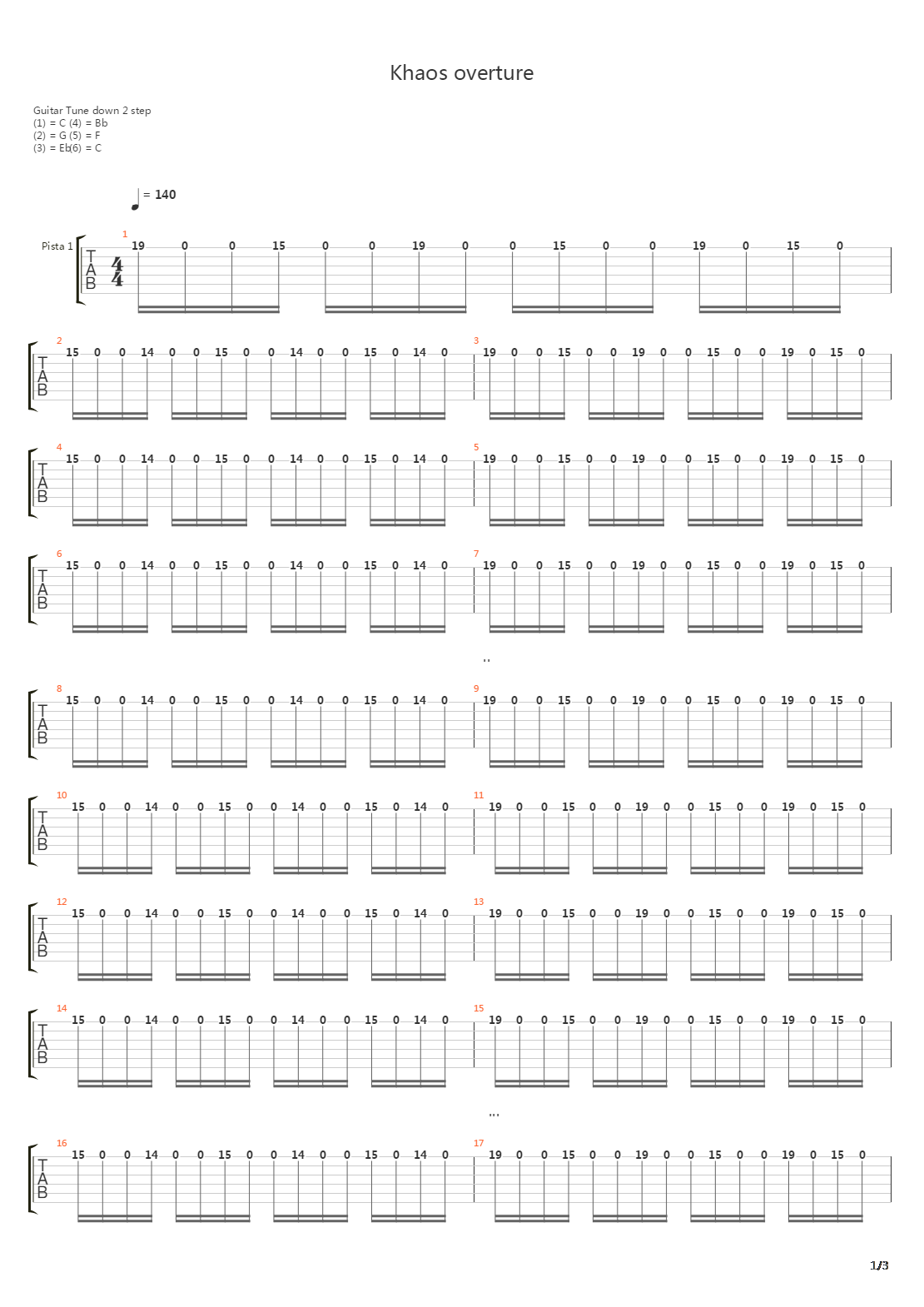 Khaos Overture吉他谱