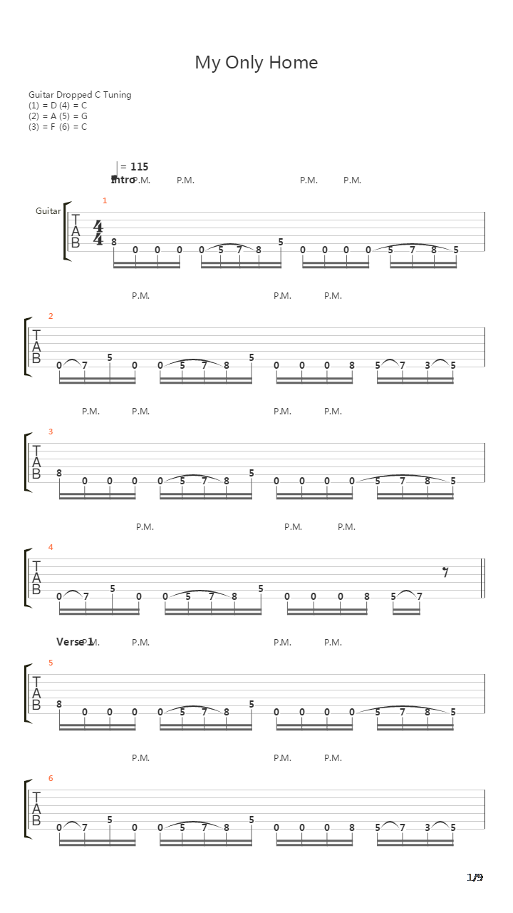 My Only Home吉他谱