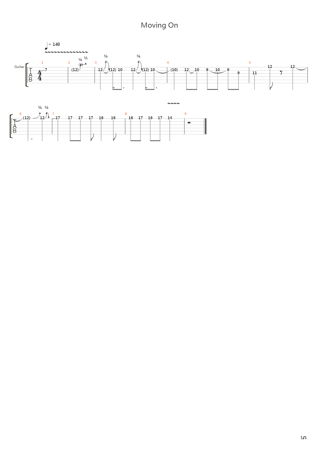 Moving On吉他谱