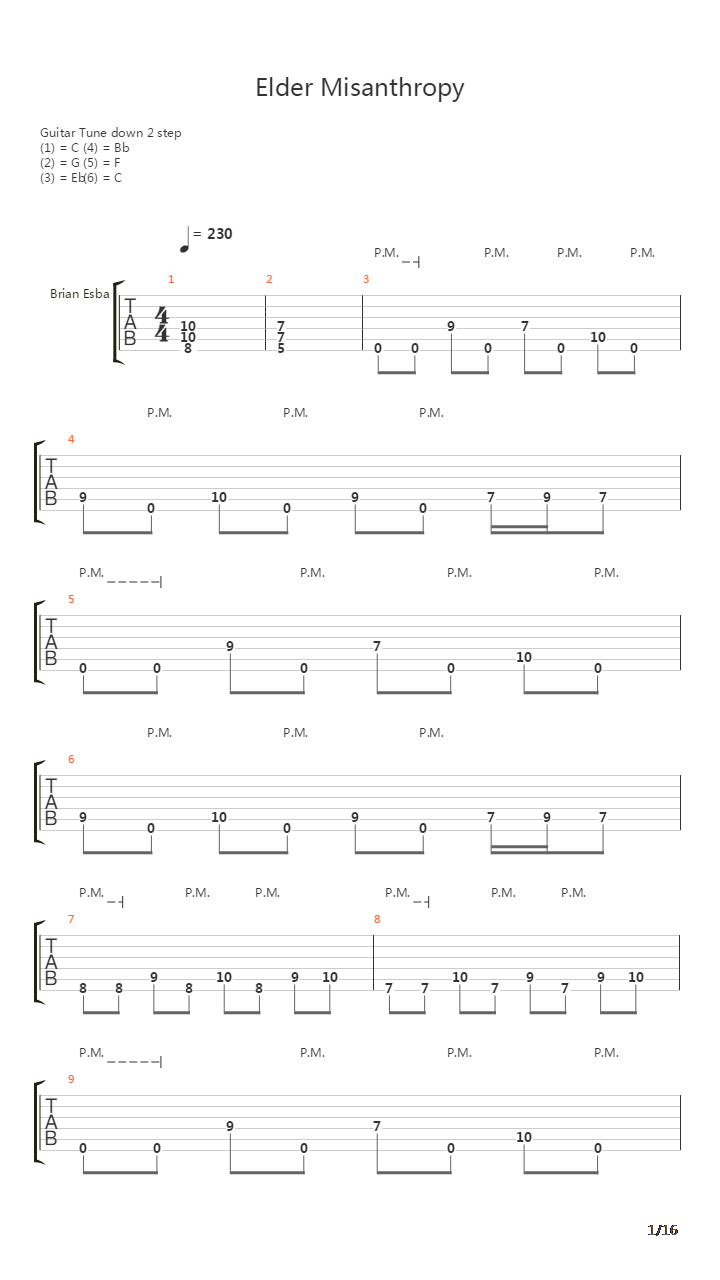Elder Misanthropy吉他谱