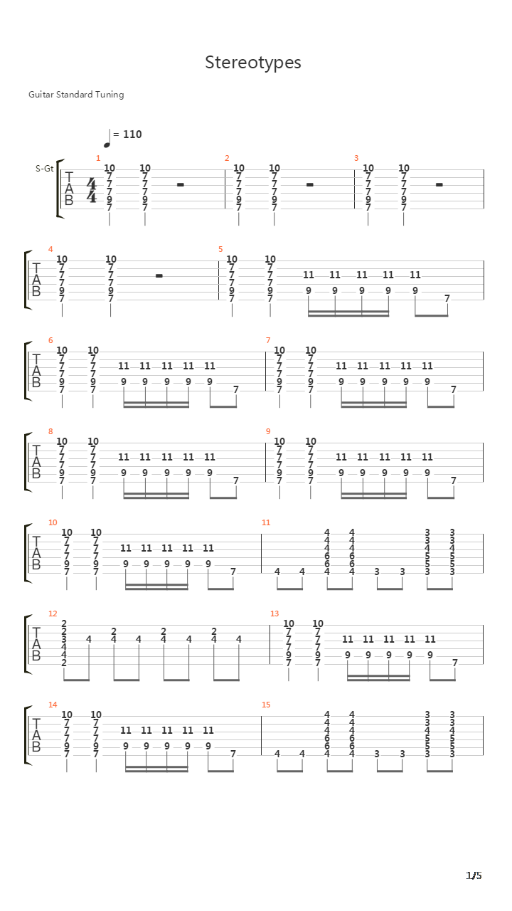 Stereotypes吉他谱