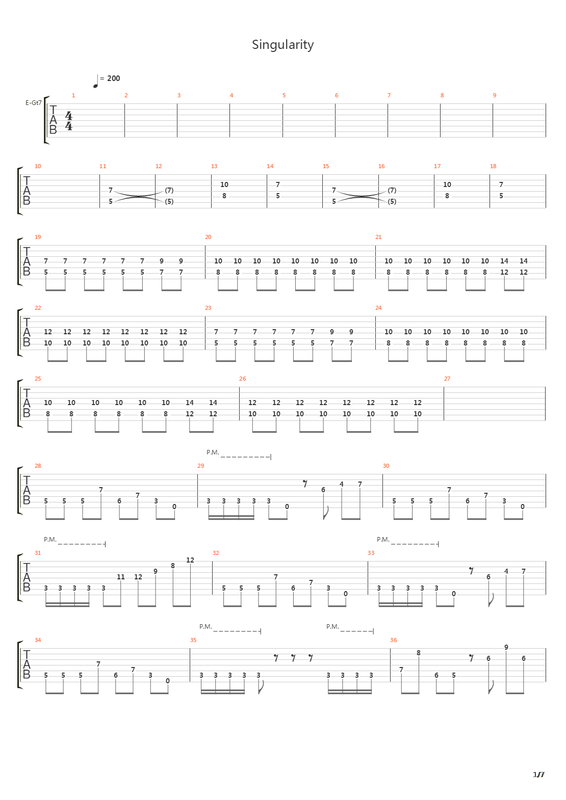 Singularity吉他谱