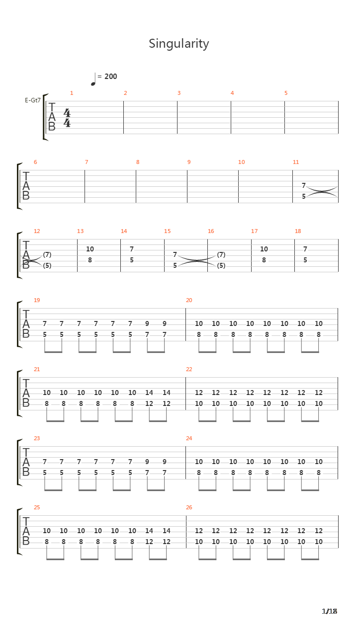 Singularity吉他谱