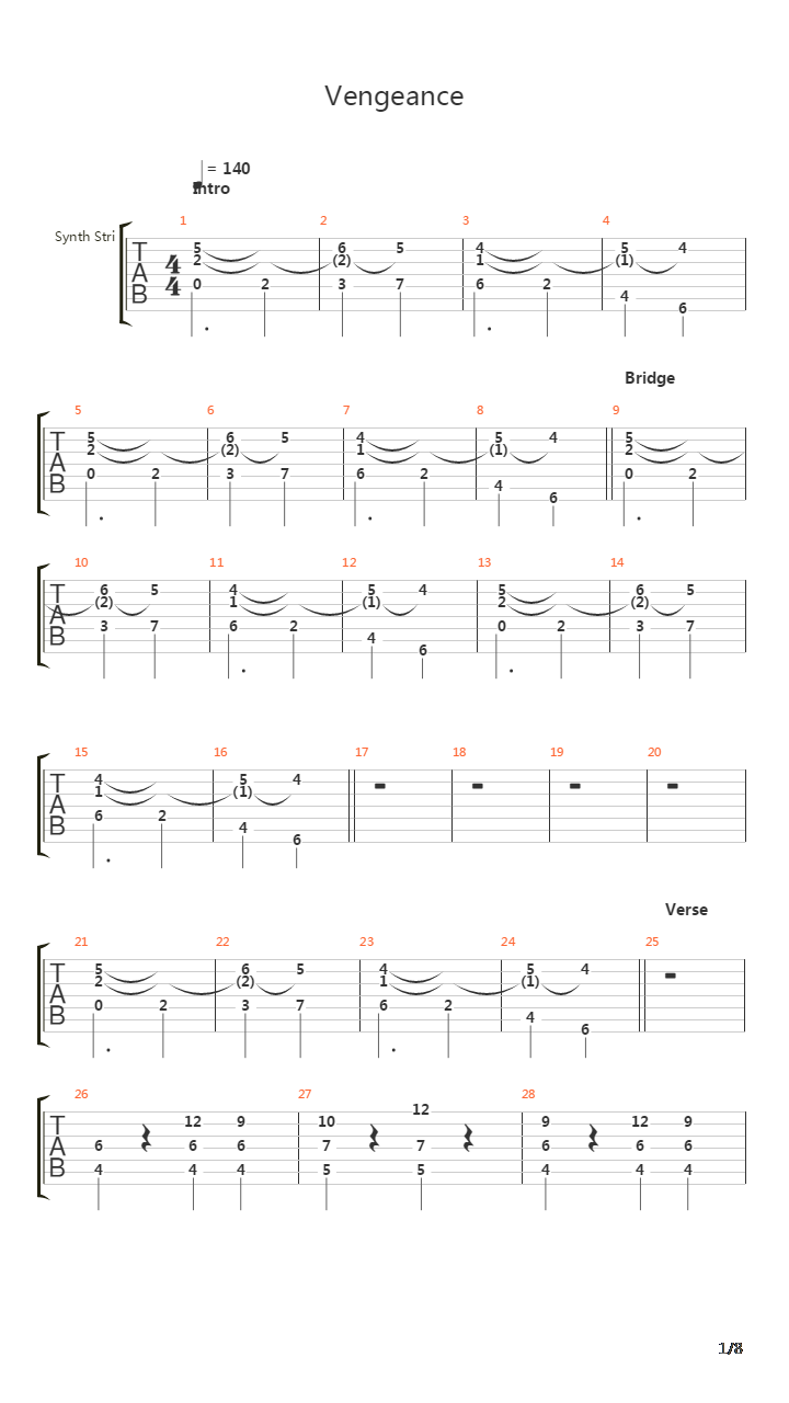 Vengeance吉他谱