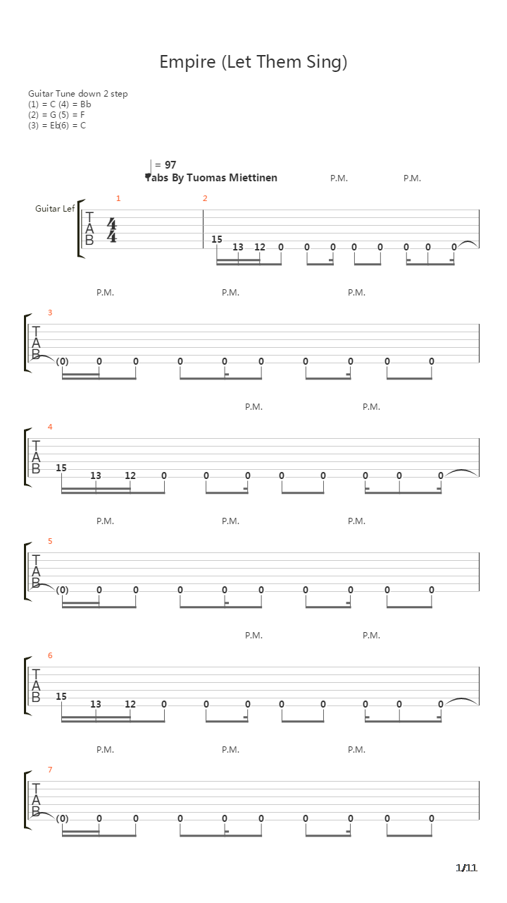 Empire Let Them Sing吉他谱