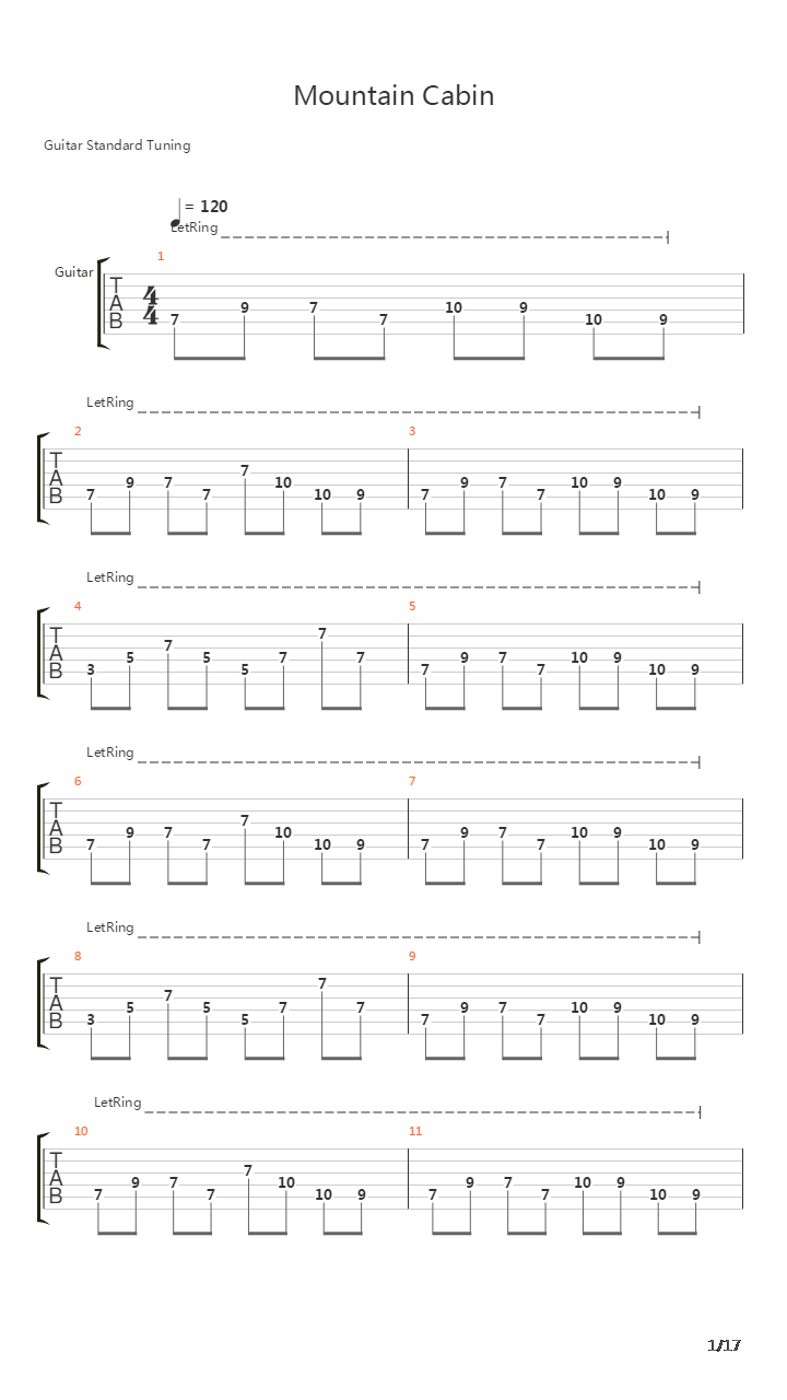 Mountain Cabin吉他谱