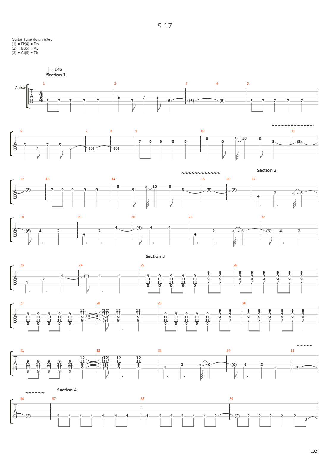 S 17吉他谱