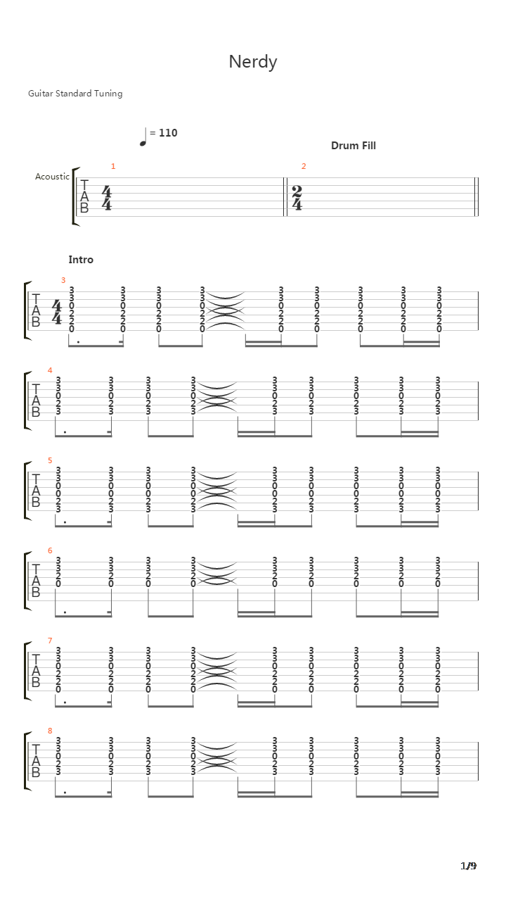 Nerdy吉他谱