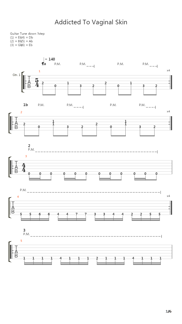 Addicted To Vaginal Skin吉他谱