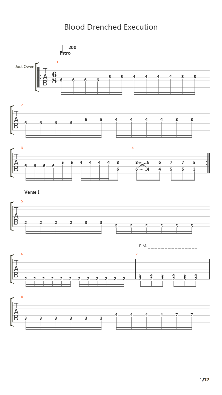 Blood Drenched Execution吉他谱