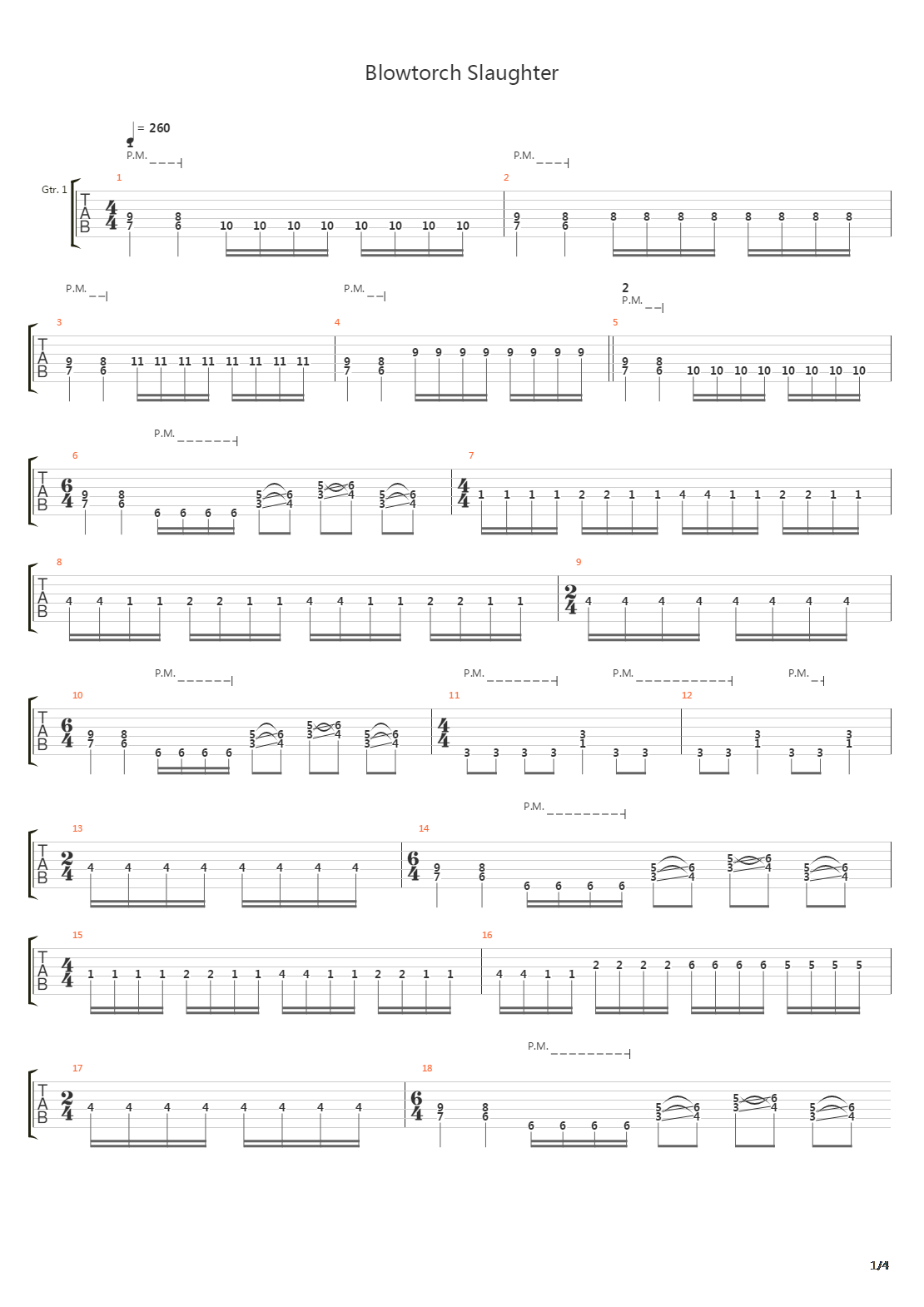 Blowtorch Slaughter吉他谱