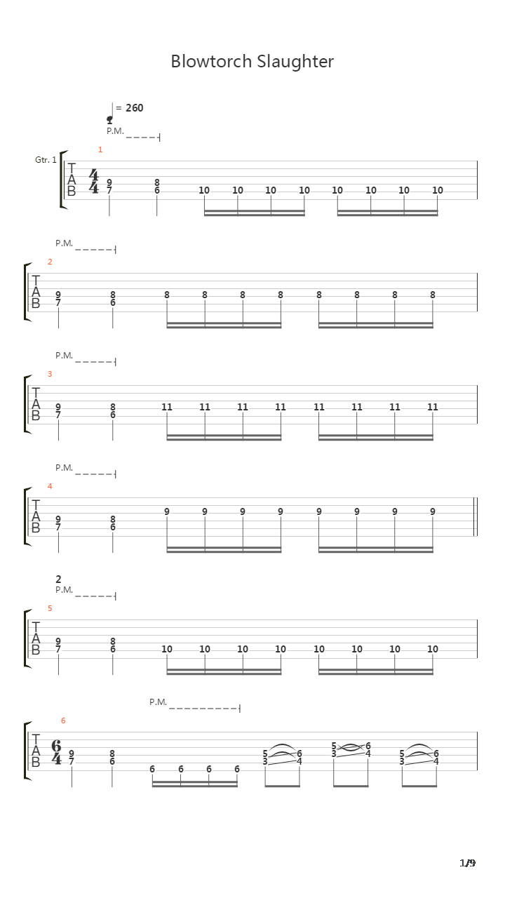 Blowtorch Slaughter吉他谱