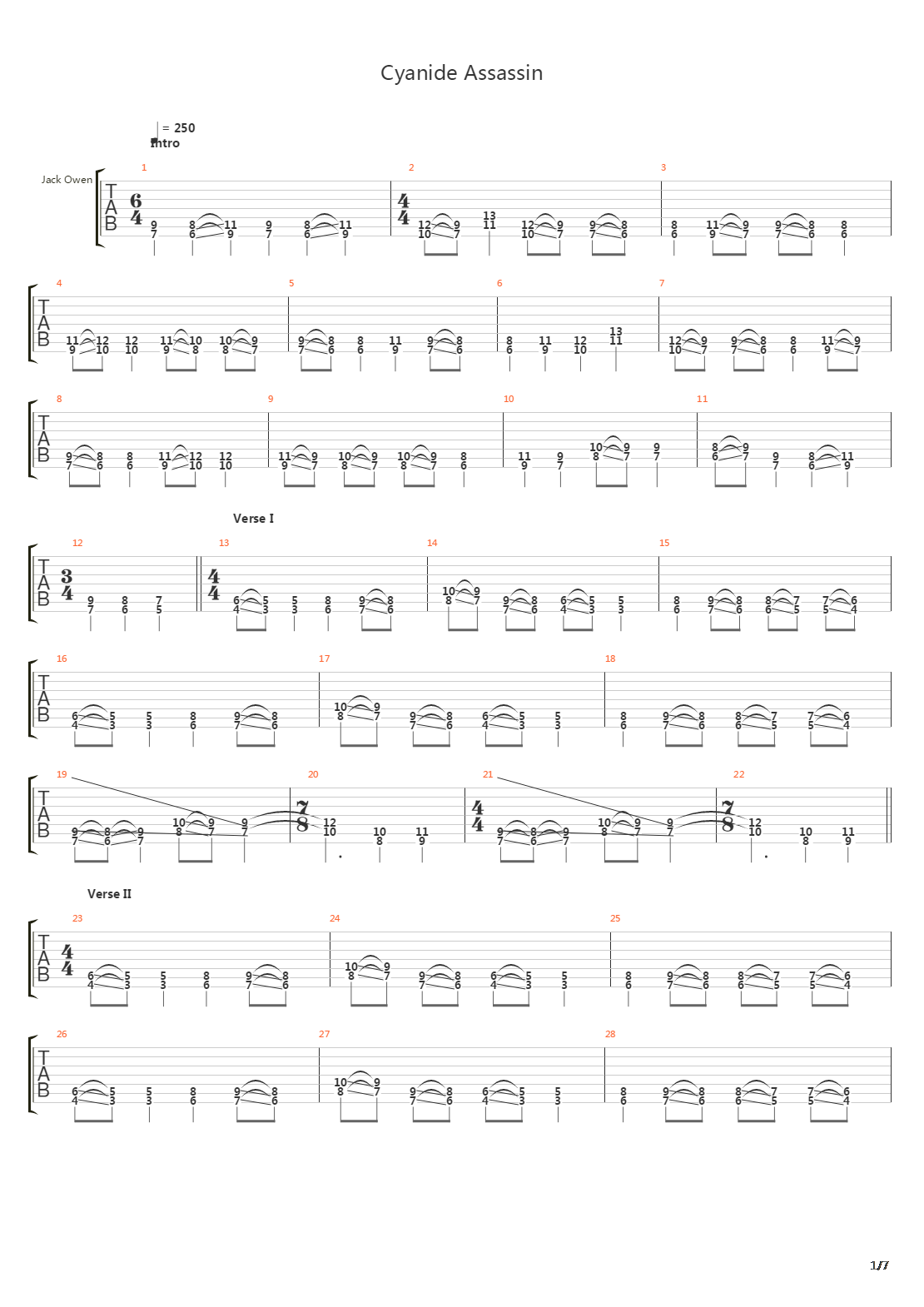 Cyanide Assassin吉他谱