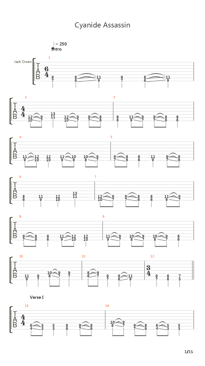 Cyanide Assassin吉他谱